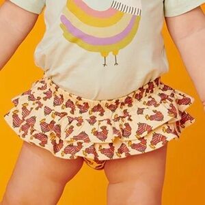 Tea Collection Ruffle Bloomers Bird Print Toddler Shorts 3T NWOT
